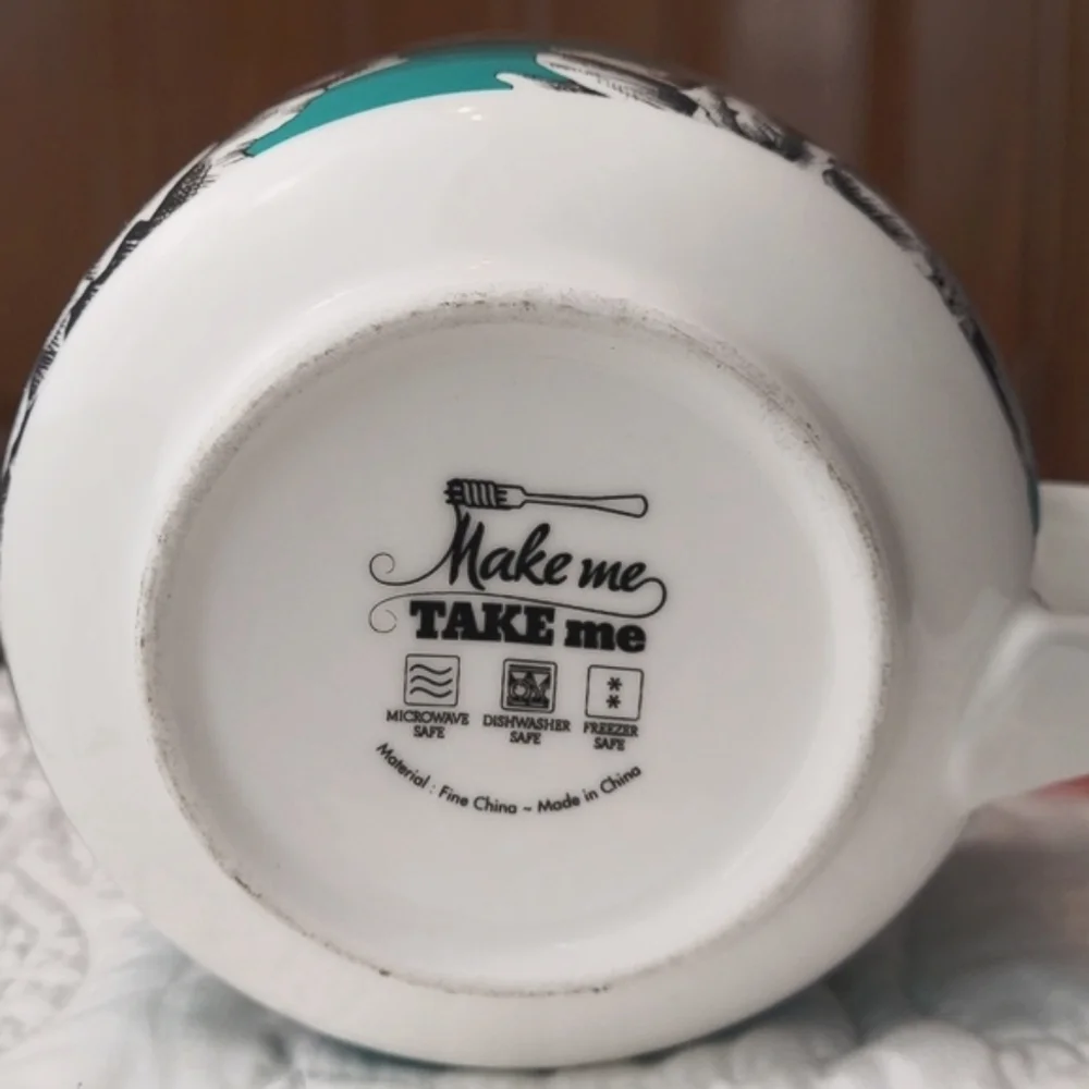 * Make Me Take Me Teal Floral Glass 16-Oz Soup Bowl Mug with Vented Lid Like New